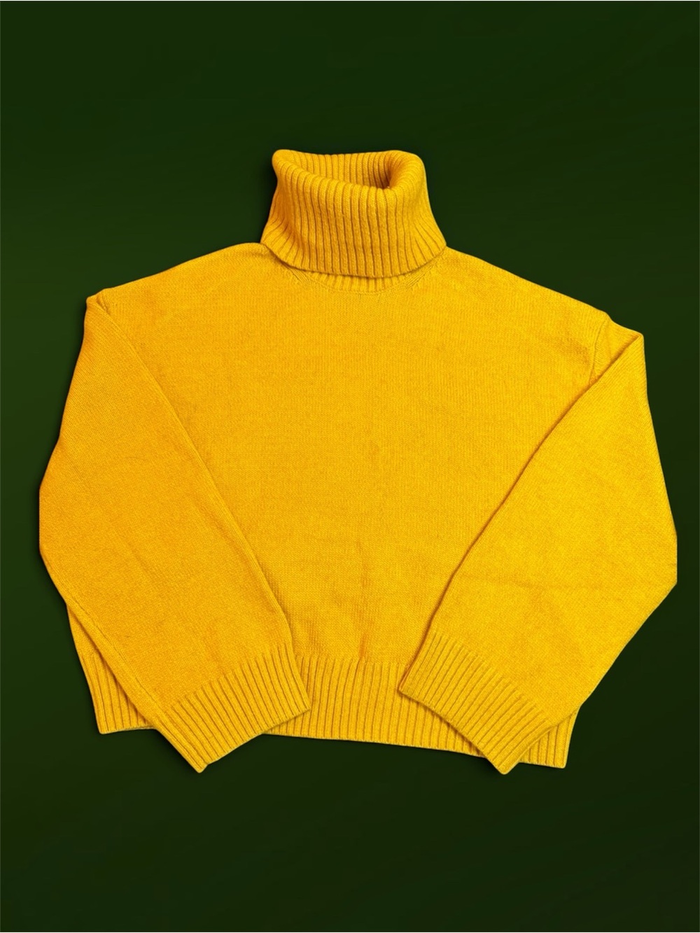 H&M Oversized Yellow Turtleneck Sweater - Classic Cozy Knit Sz S